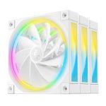 DeepCool FL12R White 3-Pack 120mm Addressable RGB High Performance Low Noise PWM Fans Fluid Dynamic Bearing