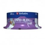 Verbatim DVD+R DL 8.5GB 25Pk White Wide Inkjet 8x
