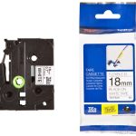 Brother 18mm Black on White FlexibleTZE Tape