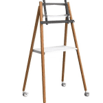 CommBox Karter () Mobile Easel For Up To 65″ W/ Rack, Tilt Angle Of Up To 12 Degrees (CBMOBL-WH)