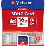 Verbatim SDHC 16GB (Class 10) Up to 45MB/Sec 300X read speed