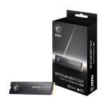 MSI M.2 2280, Pcie Gen5x4 Nvme 2.0, R14500/w11000mb/s, 2500k/2600k Iops, 1400tbw, 5yr Wty (SPATIUM M571 DLP PCIe 5.0 NVMe M.2 2TB)