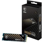 MSI SPATIUM M480 PRO PCIe 4.0 NVMe M.2 1TB SSD, 1GB DDR4, Sequential Read up to 7400MB/s, Sequential Write up to 6000MB/s, 700 TBW, 5 Year Warranty