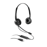 Grandstream GUV3000 Dual Ear USB Headset, Noise Canceling Microphone, HD Audio, 2m USB Cable, Suits Teams, Zoom, 3CX, Inline Controls