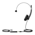 Yealink UH34 Special Edition Mono UC USB Headset, USB-C 3.5mm, Audio Clarity, Noise Cancelling Microphone, Leather Ear Cushions, YHC20 Controller