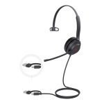 Yealink Uh37 Mono Usb Wired Headset Uc Usb-c/a 35mm Speaker Busylight Leather Cushion Hd Audio 2mic Noise Cancelling Microsoft Teams Uc (UH37-M-UC-C/A)