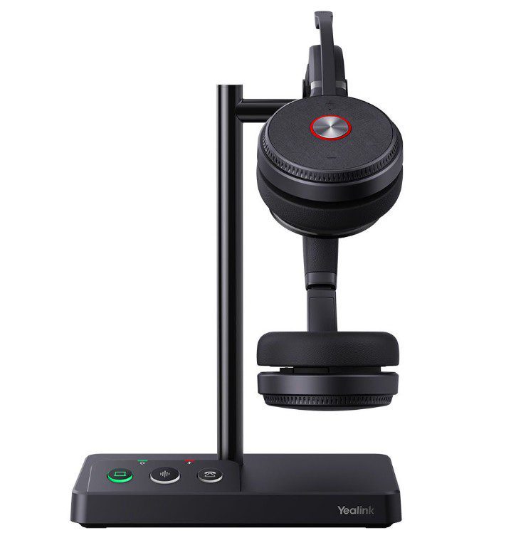 Yealink WH62 Dual UC DECT Wireless Headset Busylight Leather Ear Cushions Microsoft Teams UC Certified Noise Cancelling HD Voice - Image 2