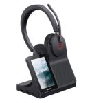 Yealink WH68 DECT + Bluetooth dual-mode, USB-A, USB-C, wireless headset workstation, noise-cancelling headset, touchscreen hub - speakerphone