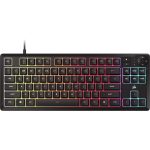 Corsair K55 CORE TKL RGB Gaming Keyboard, 1000Hz, 12KRO, rubber-dome switched, USB 2.0 wired, dedicated media/WIN lock, iCUE support