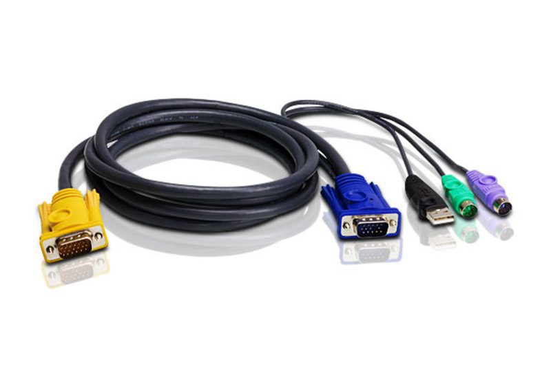 Aten KVM Cable 3m with USB & PS/2 to 3in1 SPHD - Image 2