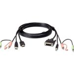 Aten Kvm Cable 1.8m With Hdmi, Usb & Audio To Dvi-d (single Link), Usb & Audio (2L-7D02DH)