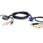 Aten Kvm Cable 1.8m With Vga, Usb & Audio To Dvi-i (single Link), Usb & Audio (2L-7DX2U)