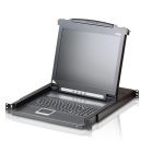 Aten Rackmount Single Rail Lcd Console Vga Ps/2-usb W/ 19′ Lcd Display, 1x Custom Kvm Cable Included, 1280×1024@75hz Display, Led Illumination (CL1000N-ATA-AU)