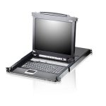 Aten Rackmount Kvm Switch Single Rail 16 Port Vga Ps/2-usb W/ 19′ Lcd Display, 2x Custom Kvm Cables, 1280×1024@75hz Display, Led Illumination (CL5716N-ATA-AU)