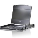 Aten Rackmount Single Rail LCD Console VGA,HDMI,DVI & VGA w/ 17.3' LCD Display, 1x Custom KVM Cable Included, 1920x1080@60hz Display, LED Illumination