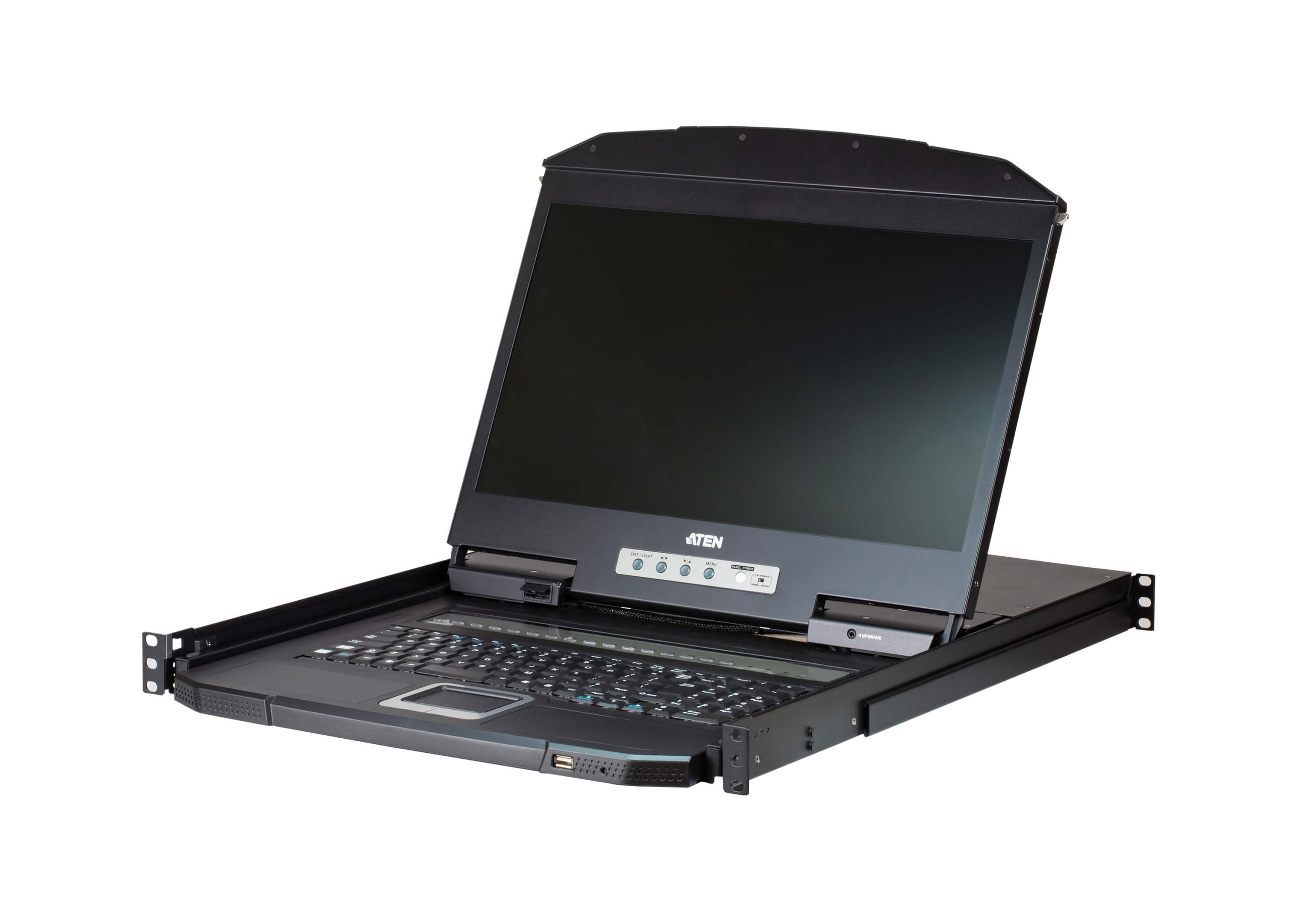 Aten Rackmount KVM Switch 16 Port VGA w/ 18.5' LCD Display, 2x Custom KVM Cables Included, 1366x768@60hz Display, Short Depth Design - Image 3