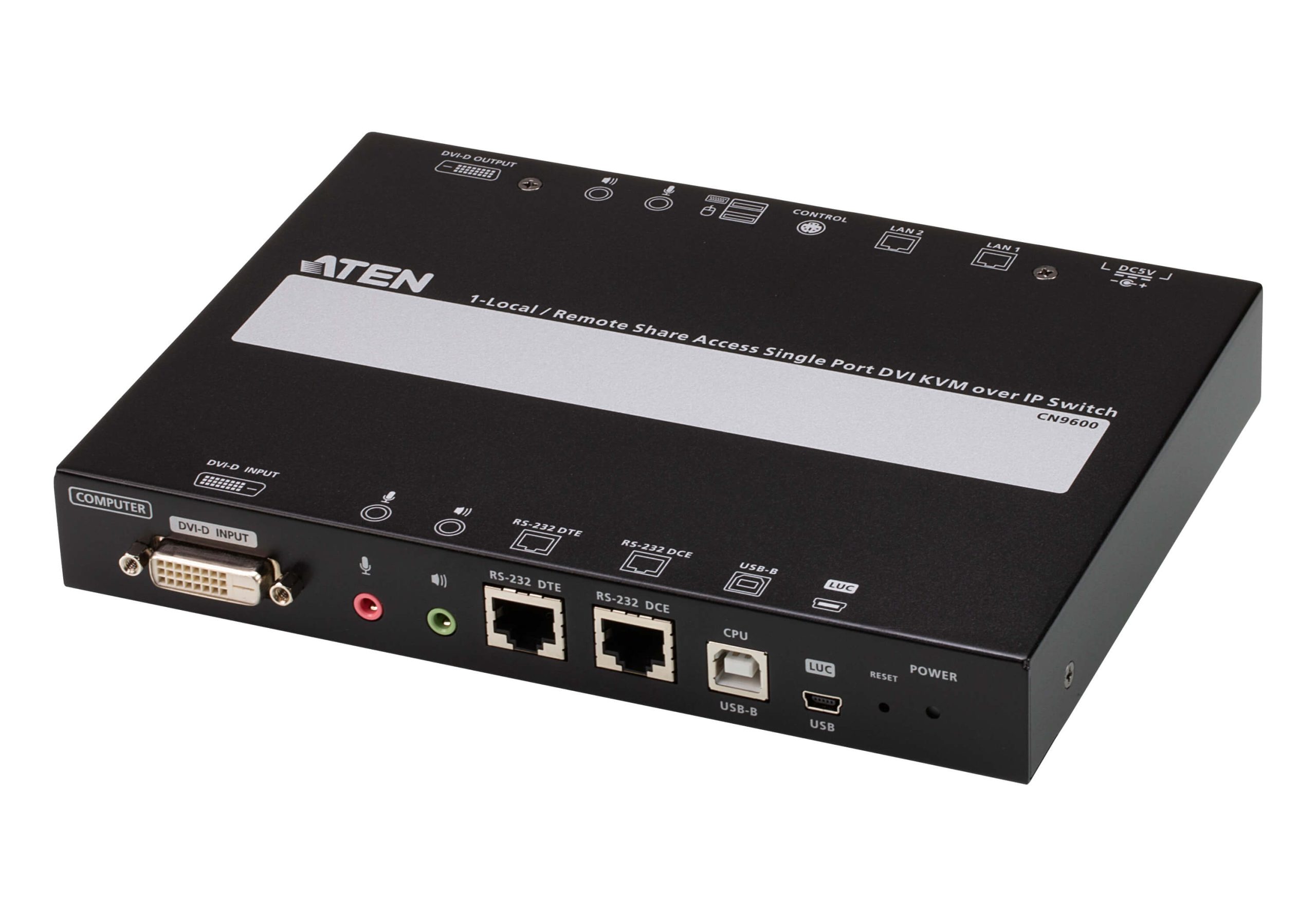 Aten Single Port DVI KVM Over IP with Audio and Virtual Media, supports up to 1920 x 1200 @ 60Hz, 1 DVI USB KVM Cable included, Dual RS232 serial port - Image 3