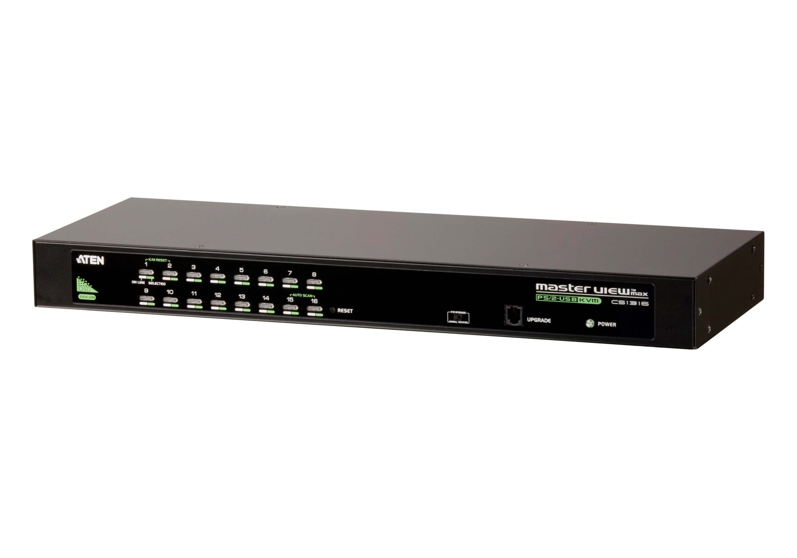 Aten Rackmount KVM Switch 16 Port VGA PS/2-USB, KVM Cables NOT Included, Selection Via Front & USD Menu, Broadcast Mode - Image 4