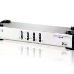 Aten Desktop Kvmp Switch 4 Port Dual Display Vga W/ Audio, 4x Custom Kvm Cables Included, 2x Usb Port, Selection Via Front Panel (CS1744C-AT)