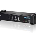 Aten Desktop Kvmp Switch 4 Port Single Display Dvi W/ Audio, 4x Custom Kvm Cables Included, 2x Usb Port, Selection Via Front Panel (CS1764A-AT-U)