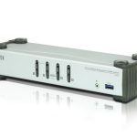 Aten Desktop Kvmp Switch 4 Port Single Display Displayport W/ Audio, Cables Included, 2x Usb Port, Selection Via Front Panel (KVA-CS-1914)