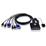 Aten Compact Kvm Switch 2 Port Single Display Vga, Remote Port Selector, Usb Hot-plugging (CS22U-AT)