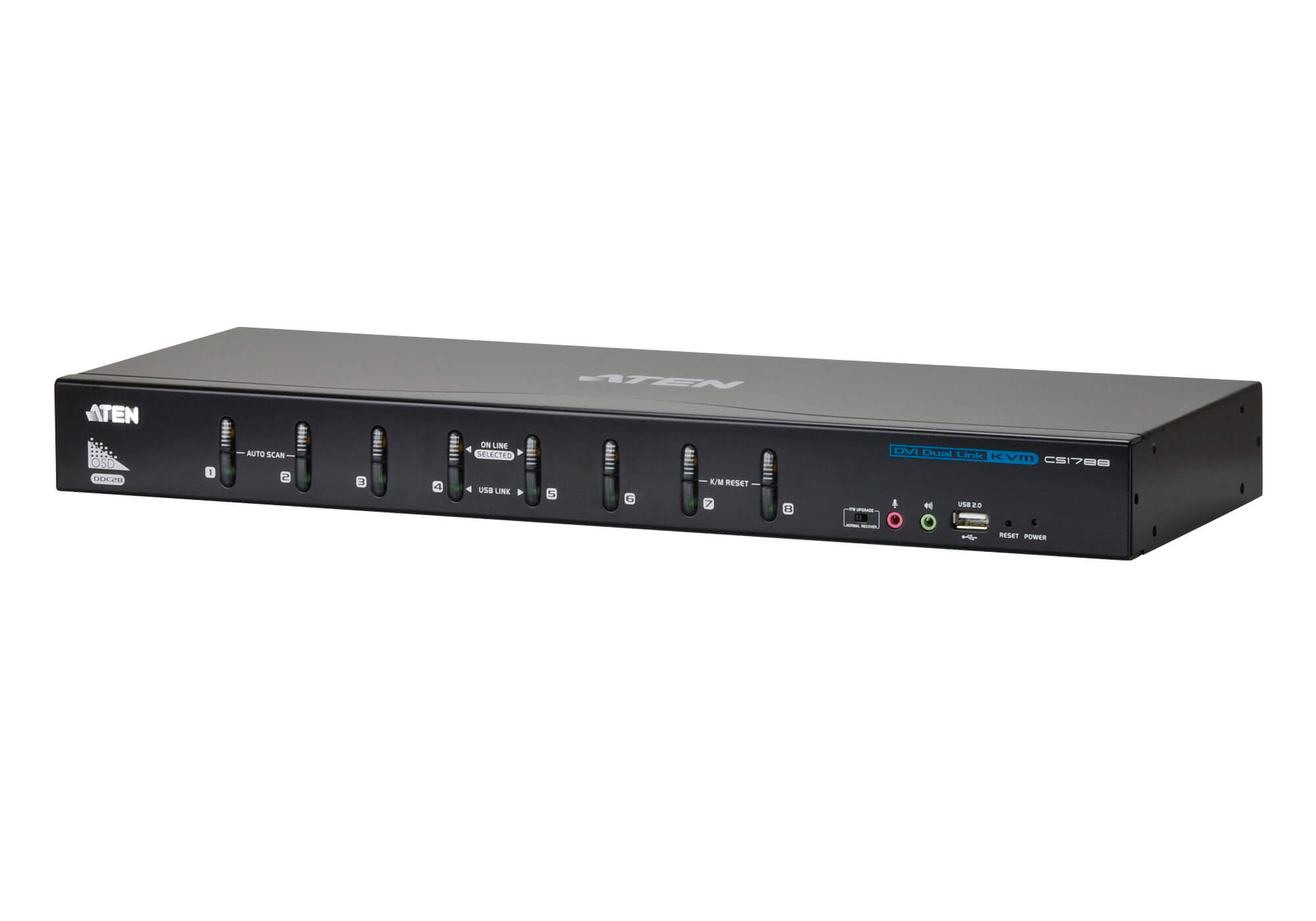 Aten 8 Port USB DVI Dual Link KVM Switch, Video DynaSync, 2.1 Audio, multi-display support by stacking up to four CS1788 units, Mouse and Keyboard emu - Image 4