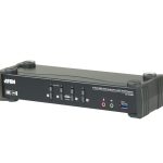 Aten Desktop Kvmp Switch 4 Port Single To Dual Display 4k Displayport Mst W/ Audio, Cables Included, 2x Usb Port, Selection Via Front Panel (CS1924M-AT-U)
