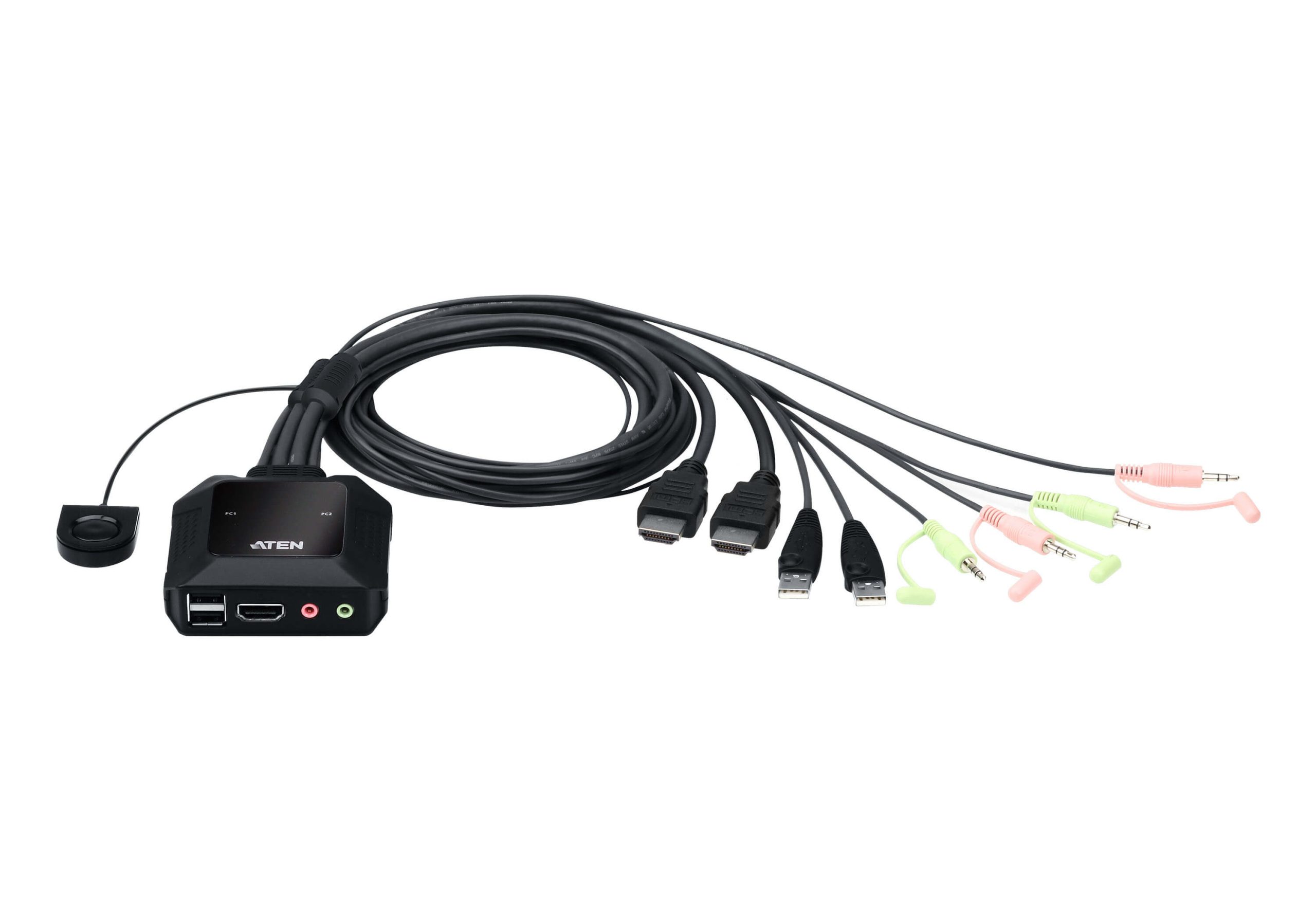Aten 2 Port USB 4K @60Hz HDMI Cable KVM Switch with Remote Port Selector - Image 10