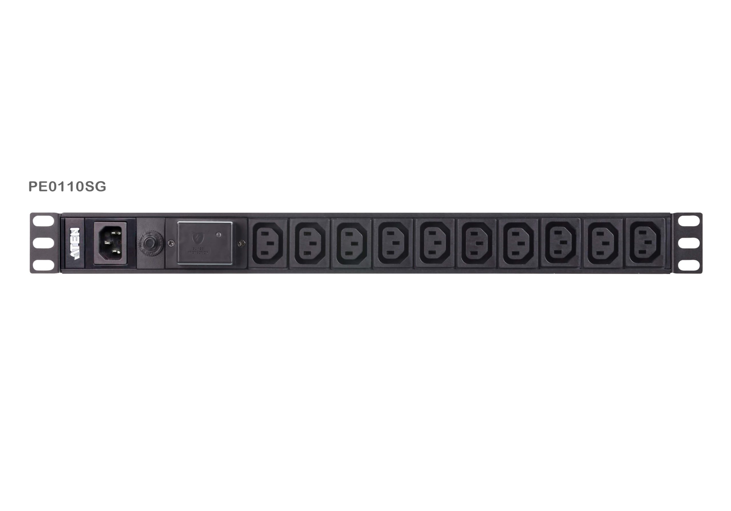 Aten 10 Port 1U Basic PDU with Surge Protection, supports 10A with 10 IEC C13 outputs - Image 3