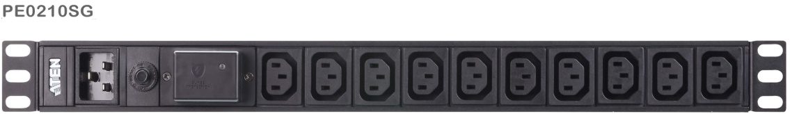 Aten 10-Port 15A Power Distrubition Unit - Basic PDU, 1U Rack Mount Design, 10x C13 AC Outputs, Overload protection (PE0210SG) - Image 5