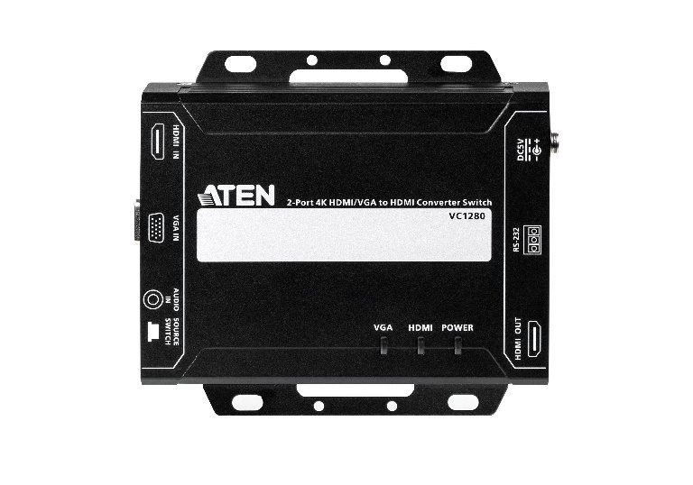 Aten Professional Converter Switch 2 Port 4K HDMI/VGA to HDMI Converter Switch, supports control via RS232 terminal or auto to new source - Image 3