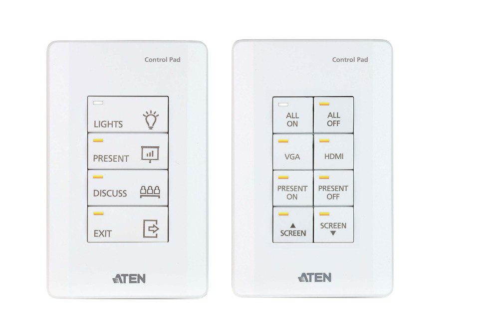 Aten 8 Button Control Pad with 1 Gang US wall plate, 2 RS232, 2 relay, 1 Digital I/O and Ethernet connection support, 14 button layouts available - Image 4
