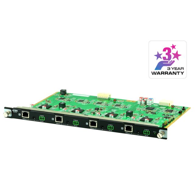 Aten VM7514 4 Port HDBaseT Input Board for VM1600A/VM3200, HDBaseT Connectivity, Bi-directional RS-232 channel, Bi-directional IR channel - Image 2