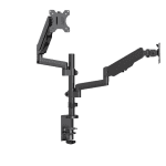 Brateck Dual Monitor Full Extension Gas Spring Dual Monitor Arm (independent Arms) Fit Most 17'-32' Monitors Up to 8kg per screen VESA 75x75/100x100