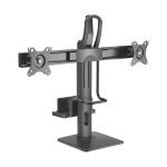 Brateck Dual Screens Vertical Lift Monitor Stand With Thin Client Cpu Mount Fit Most 17′-27′ Monitor Up To 6kg Per Screen Vesa 100×100,75×75 (ls) (LDT41-T02MP)