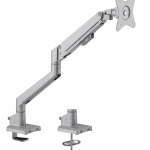 Brateck Single Monitor Thin Gas Spring Monitor Arm Fit Most 17'-32' Monitors, Up to 9kg per screen VESA 75x75/100x100 Matte Silver
