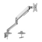 Brateck Single Monitor Economical Spring-assisted Monitor Arm Fit Most 17′-32′ Monitors, Up To 9kg Per Screen Vesa 75×75/100×100 Matte Silver (LDT63-C012-S)