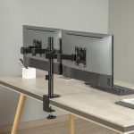 Brateck Dual-monitor Steel Articulating Monitor Mount Fit Most 17′-32′ Monitor Up To 20kg Vesa 75×75,100×100(black)(new) (LDT66-C024)