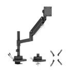 Brateck LDT80-C012UCP Super Heavy-Duty Pole-Mounted Gas Spring Monitor Arm with USB-A and USB-C Ports, Matte Black (LS)