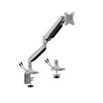 Brateck LDT82-C012UCE Single Screen Heavy-Duty Mechanical Spring Monitor Arm With USB Ports For most 17'~45' Monitors, Matte Silver (LS)