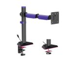 Brateck LDT89-C012L Articulating RGB Lighting Gaming Monitor Arm Matte Black, Fit Screen Size: 17'-40' Up to 12 KG (LS)