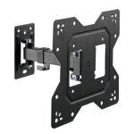 Brateck Economical Full-Motion TV Wall Mount For 23'-43' Fit Curved TV up to 30KG, VESA 100x100,100x200,200x100,200x200 Fine Texture Black (LS)