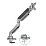 (LS) mbeat® Activiva Heavy Duty Single Monitor Screen Gas Spring Monitor Arm ACA-HMA-SGS01Y Color: Metallic Grey Screen Rotation: +180°~-180°