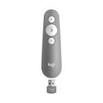 Logitech R500s Laser Presentation Remote With Dual Connectivity Bluetooth Or Usb 20m Range Red Laser Pointer For Powerpoint Keynote Mid Grey (910-006522)