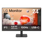 LG 24′ Ips Full Hd Monitor, 1920×1080, 3-side Borderless Design, 100 hz, Usb‑c (65w Pd), Reader Mode & Flicker Safe, Tilt Adjustable (24MS530B-B.AAU)