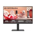 LG 27′ Qhd Ips Monitor, 2560×1440, Hdr10, 99% Srgb, 75 hz, Integrated Power, Adjustable Stand (tilt/height/swivel/pivot), Flicker Safe & Reader Mode (27BA45QB-B.AAU)
