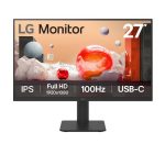LG 27′ Ips Full Hd Monitor With Usb-c, 1920×1080, 100hz, 5ms, 65w Pd, Ips, 3-side Borderless, Tilt/height Stand (27MS570B-B.AAU)