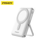 Pisen 30W CCC-Certified 10K (10000mAh) Wireless Power Bank with Holder - 15W Wireless, LED Display, PD QC 3.0 Fast Charge, 2 Years Warranty
