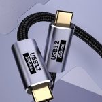 USP Boostup Cafule Braided Usb-c To Usb-c (3.2 Gen 2×2) Charge & Video Cable (2m) – Black, 5a/100w Pd, 20gbps, 8k/60hz, 2 Years Warranty (6976552041201)
